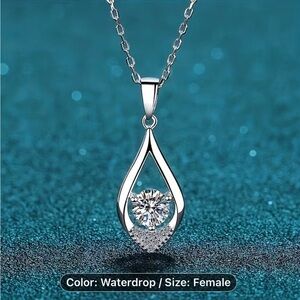 Elegant Silver Teardrop Pendant Necklace